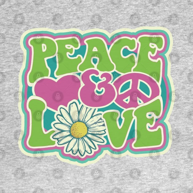 LOVE PEACE RETRO Style 1970s Color Blast Hippie Style by VogueTime